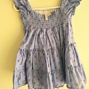 Janie and Jack Blue Cherry Smocked Dress